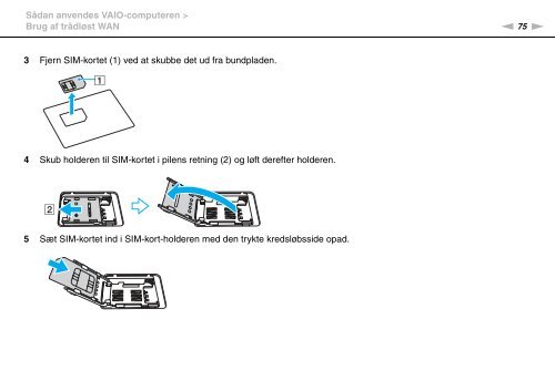 Sony VPCSA4S9R - VPCSA4S9R Istruzioni per l'uso Danese