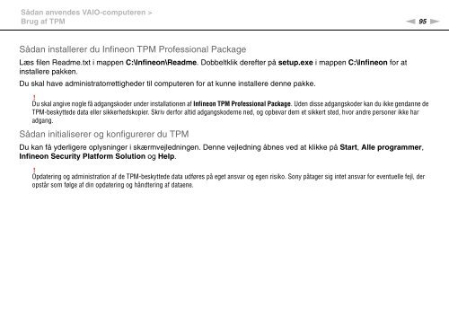 Sony VPCSA4S9R - VPCSA4S9R Istruzioni per l'uso Danese