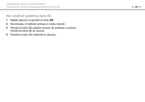 Sony VPCSA4S9R - VPCSA4S9R Istruzioni per l'uso Slovacco