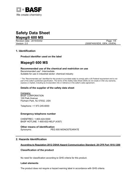 Safety Data Sheet