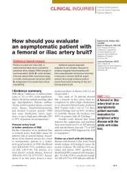 How should you evaluate an asymptomatic patient with a femoral or ...