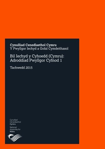 Bil Iechyd y Cyhoedd (Cymru) Adroddiad Pwyllgor Cyfnod 1