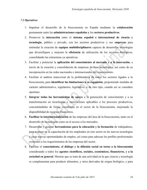 ESTRATEGIA ESPAÑOLA DE BIOECONOMÍA HORIZONTE 2030