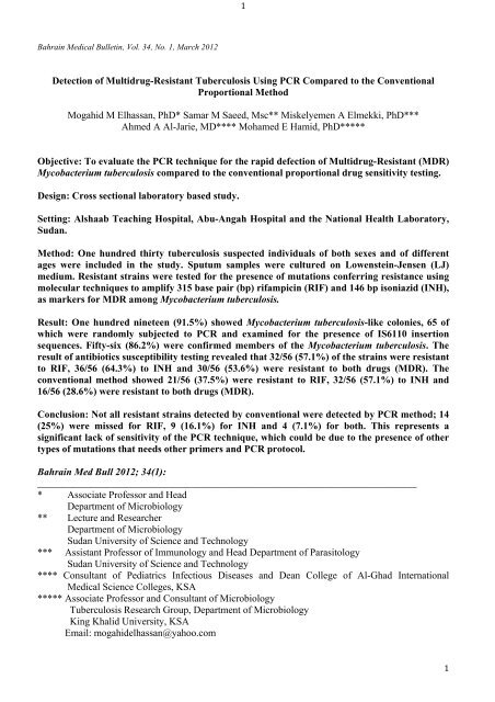 Full (127 KB) - Bahrain Medical Bulletin