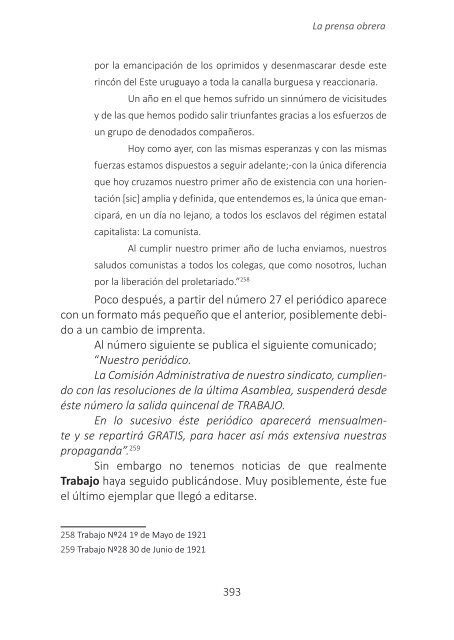 CULTURA OBRERA EN EL INTERIOR DEL URUGUAY Pascual Muñoz, Montevideo Lupita ed. 2015