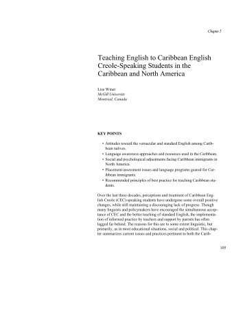 Teaching English to Caribbean English Creole-Speaking Students ...