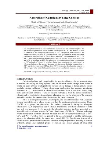 Adsorption of Cadmium By Silica Chitosan