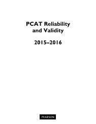 PCAT Reliability and Validity 2015–2016