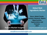 Malt Ingredients Market Volume Forecast and Value Chain Analysis 2015-2025 by Future Market Insights
