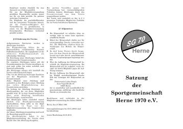 Satzung der Sportgemeinschaft Herne 1970 e.V