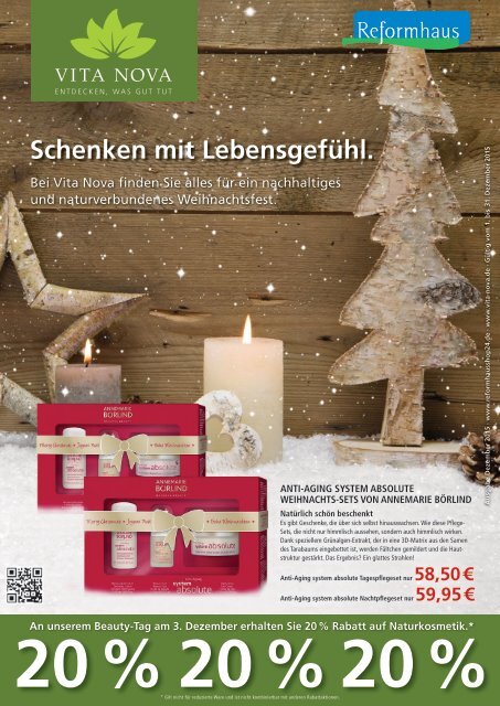 Vita Nova - Angebote Dezember 2015