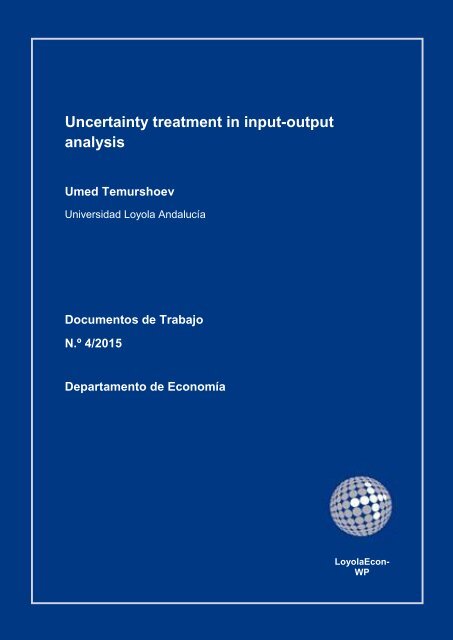 Uncertainty treatment in input-output analysis