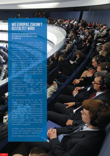 Infobrief der Europaabgeordneten Petra Kammerevert - Ausgabe: November 2015 Nr. 9