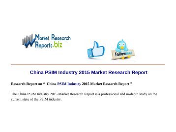  China PSIM Industry 2015 Market Research Report 