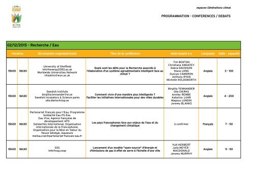 CONFÉRENCES/DÉBATS