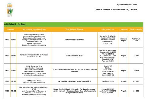 CONFÉRENCES/DÉBATS