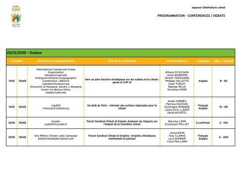 CONFÉRENCES/DÉBATS