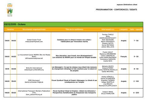 CONFÉRENCES/DÉBATS