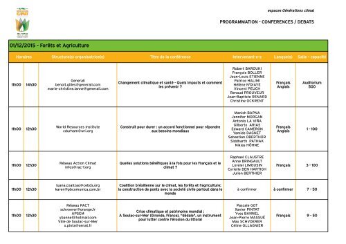 CONFÉRENCES/DÉBATS