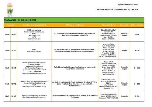 CONFÉRENCES/DÉBATS