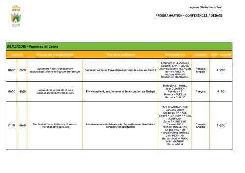 CONFÉRENCES/DÉBATS