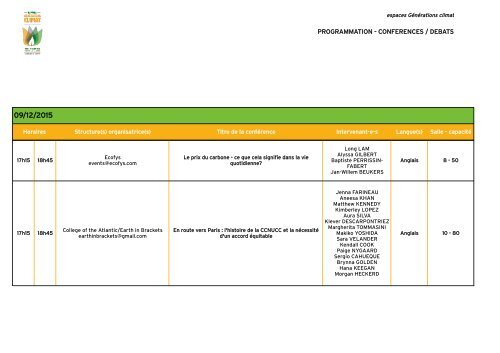 CONFÉRENCES/DÉBATS