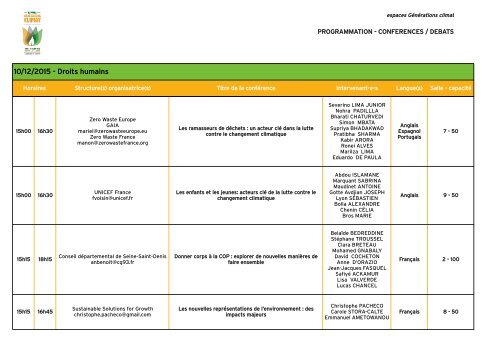 CONFÉRENCES/DÉBATS