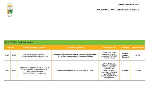 CONFÉRENCES/DÉBATS