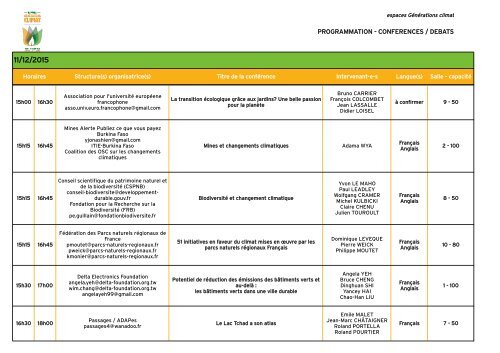 CONFÉRENCES/DÉBATS