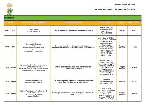 CONFÉRENCES/DÉBATS