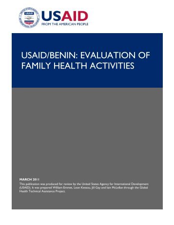 1.450 Benin - Family Health Program Evaluation - GH Tech