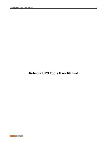 Network UPS Tools User Manual