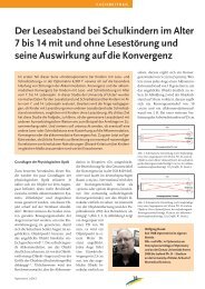 Der Leseabstand bei Schulkindern im Alter 7 bis 14 mit und ohne Lesestörung und seine Auswirkung auf die Konvergenz