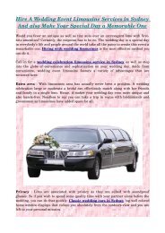 Hire A Wedding Event Limousine Services in Sydney And also Make Your Special Day a Memorable One