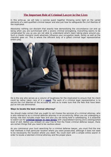 The Important Role of Criminal Lawyer in Our Lives