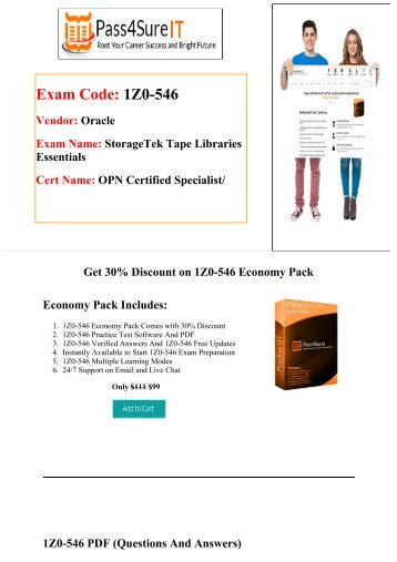 Pass4sure Oracle 1Z0-546 Exam Quick Study and Get Discount