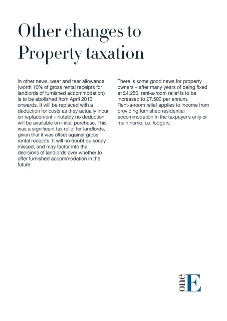 Change to taxation of Landlords