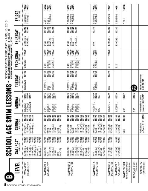 Dovercourt Winter 2016 Program Guide