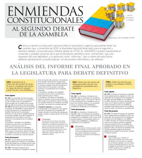 C ANÁLISIS DEL INFORME FINAL APROBADO EN LA LEGISLATURA PARA DEBATE DEFINITIVO