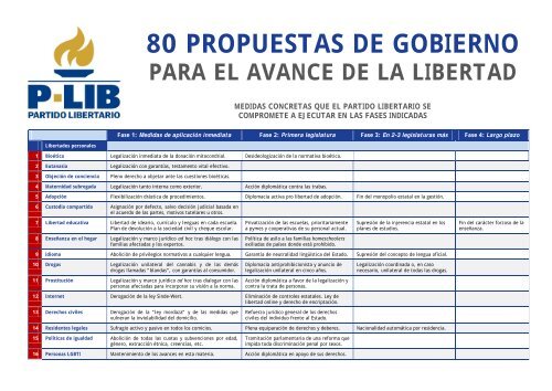 80 PROPUESTAS DE GOBIERNO