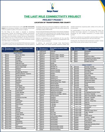 THE LAST MILE CONNECTIVITY PROJECT