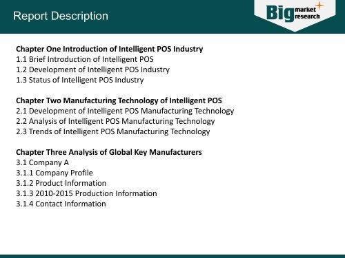 Intelligent POS (Global and Chinese) Industry Size and Growth Rate 2015