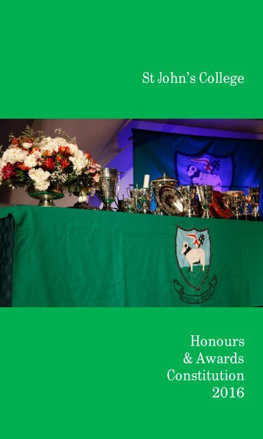 Honours and Awards Constitution 2016