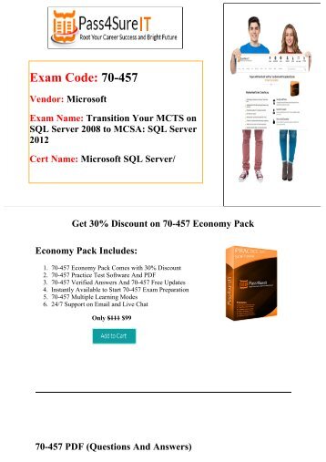 Pass4sure Get 70-457 Exam Questions & 70-457 Practice Tests