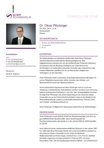 Dr Oliver Plöckinger