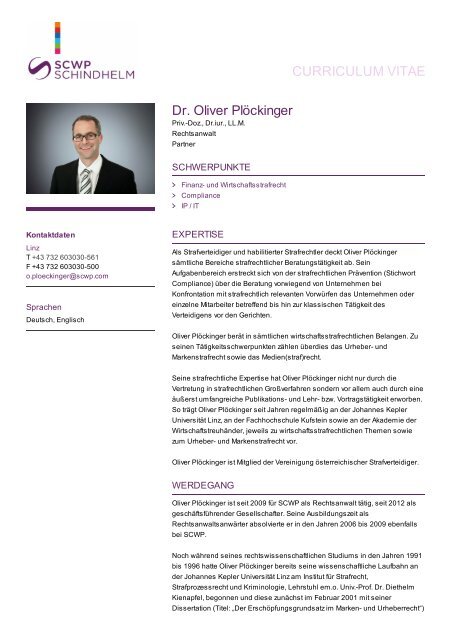 Dr Oliver Plöckinger