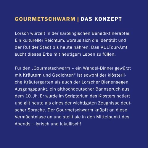 Gourmetschwarm: Ein Wandeldinner gewürzt mit Kräutern und Gedichten - der Flyer 2016