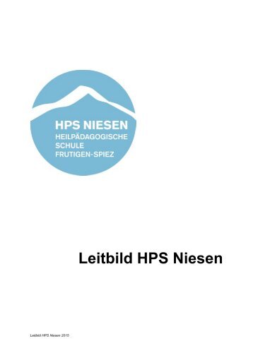 Leitbild HPS Niesen  2015 Broschüre