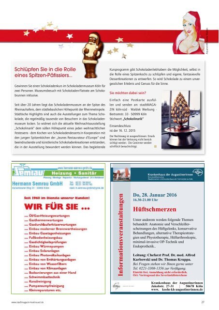 stadtMAGAZIN köln-süd | Ausgabe Dezember 2015-Januar 2016