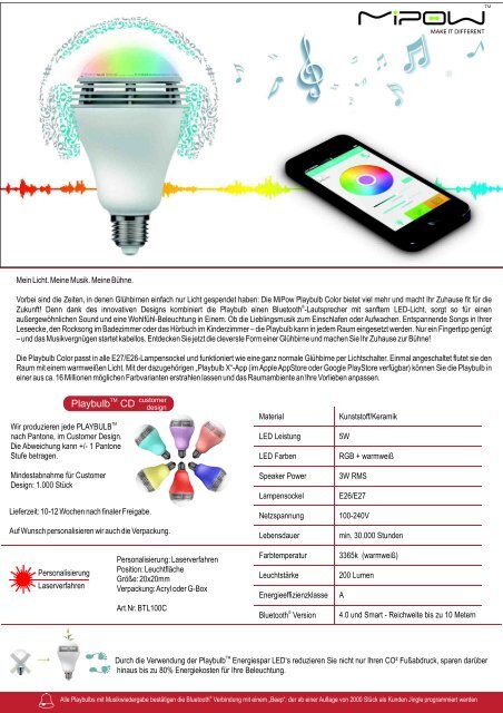 MiPow Playbulb Colour Smart Home LED